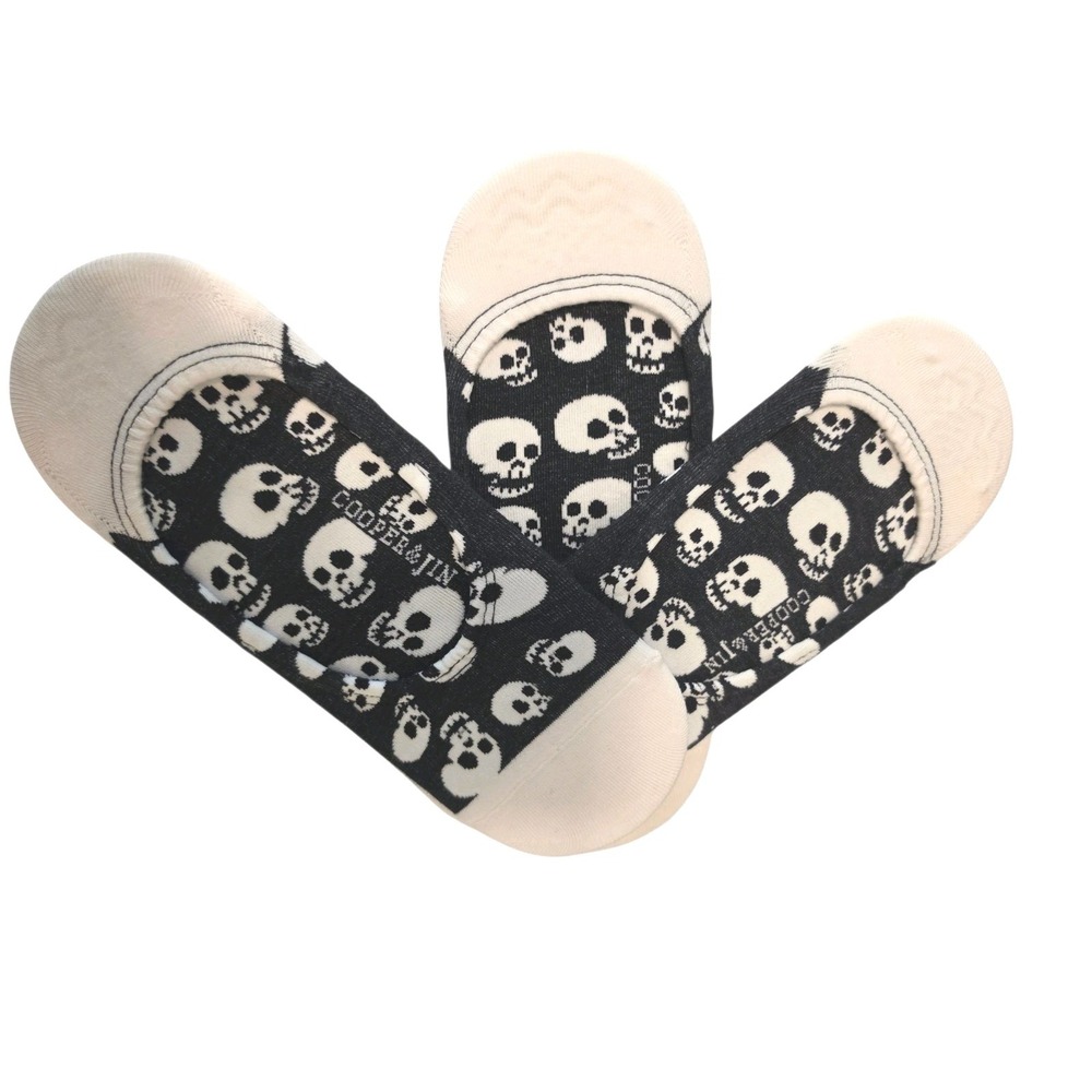 Cooper & Jin No Show Skull Socks Unisex No Slip NWOT